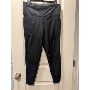 Danskin Womens Black Athletic Leggings Style 4055 Size Large RN 50369 Activewear